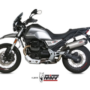Mivv Slip-On Oval Titan con tapa carbono Moto Guzzi V85 TT 2019-25