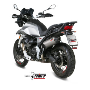 Mivv Slip-On Oval Titan con tapa carbono Moto Guzzi V85 TT 2019-25