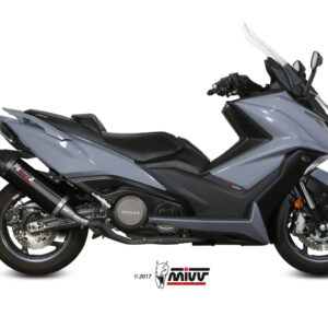 Mivv Slip-On Oval black con tapa carbono Kymco AK550 2017-20