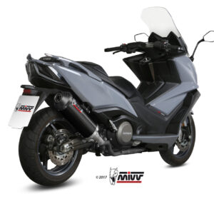 Mivv Slip-On Oval black con tapa carbono Kymco AK550 2017-20