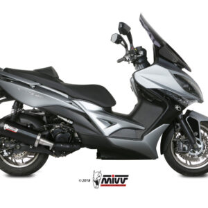 Mivv Slip-On Oval black con tapa carbono Kymco Xciting 400i 2013-18
