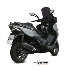 Mivv Slip-On Oval black con tapa carbono Kymco Xciting 400i 2013-18