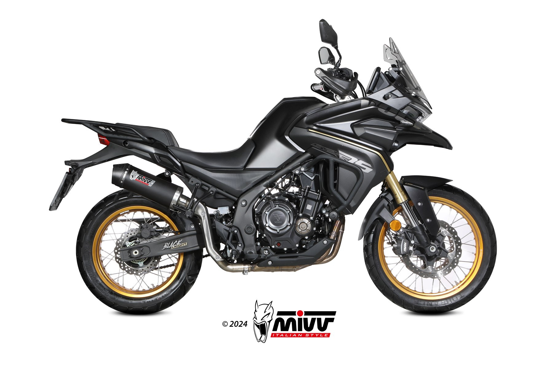 Mivv Slip-On Oval black con tapa carbono Voge Valico 525 DSX 2024-25