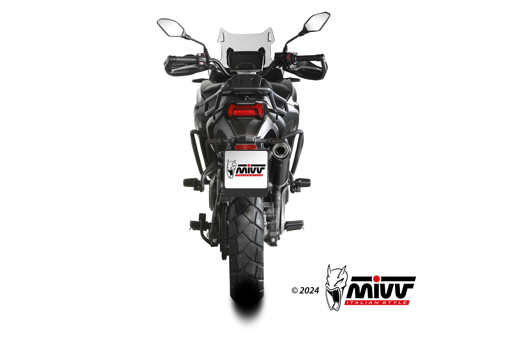 Mivv Slip-On Oval black con tapa carbono Voge Valico 525 DSX 2024-25