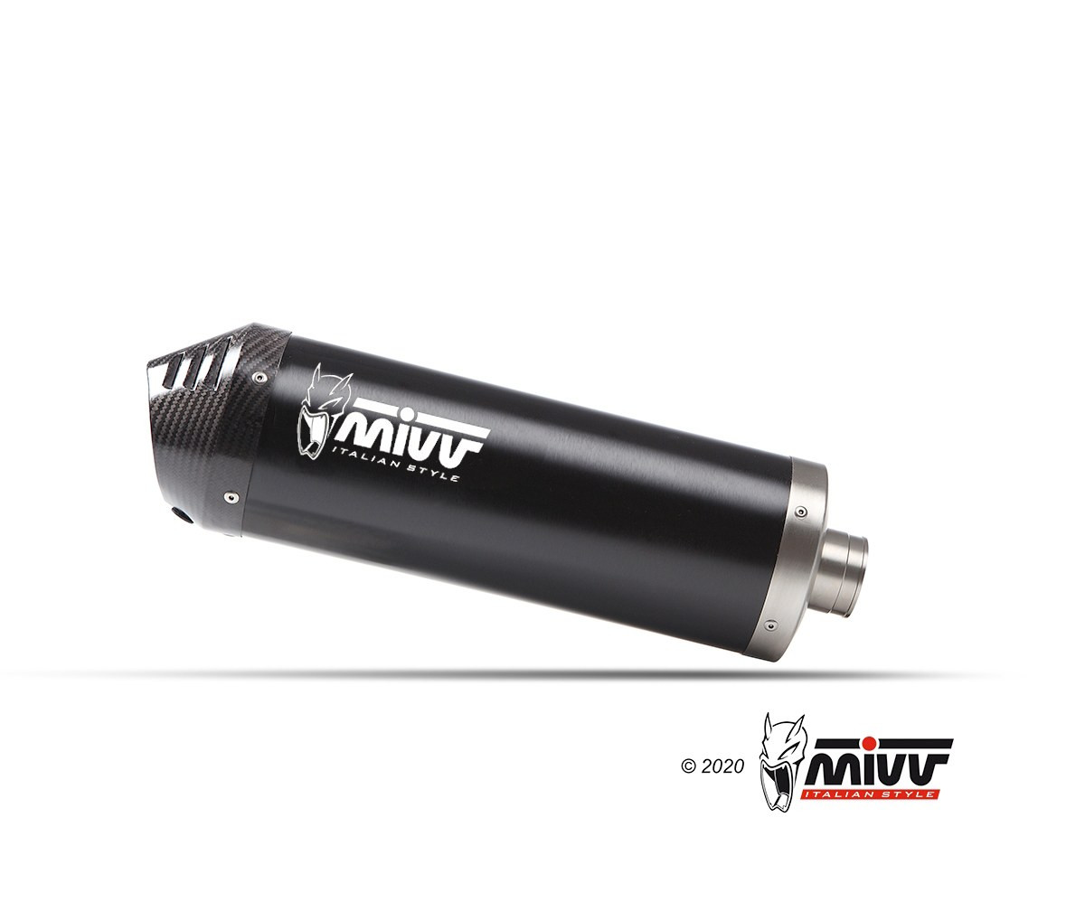 Mivv Slip-On Oval black con tapa carbono Voge Valico 525 DSX 2024-25