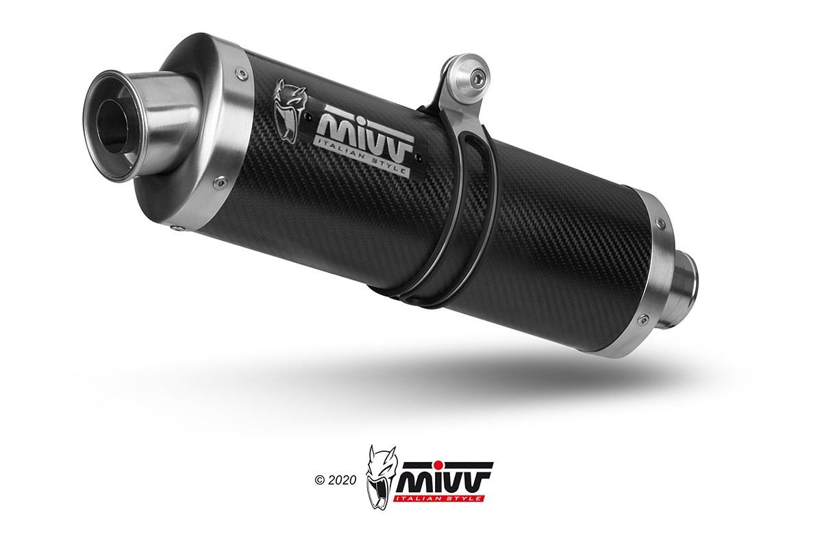 Mivv Slip-On Oval carbono Yamaha YZF 600 R6 1999-02