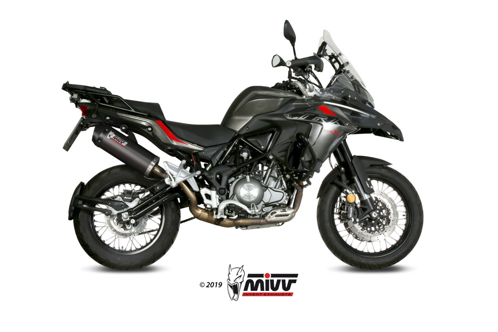 Mivv Slip-On Oval carbono con tapa carbono Benelli TRK 502 X 2018-25