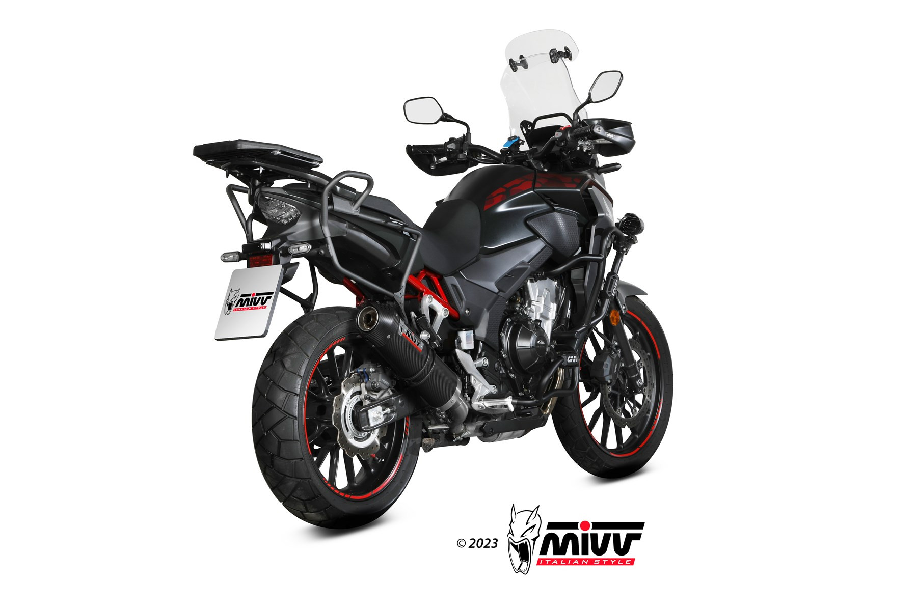 Mivv Slip-On Oval carbono con tapa carbono Honda CB 500 X 2021-25
