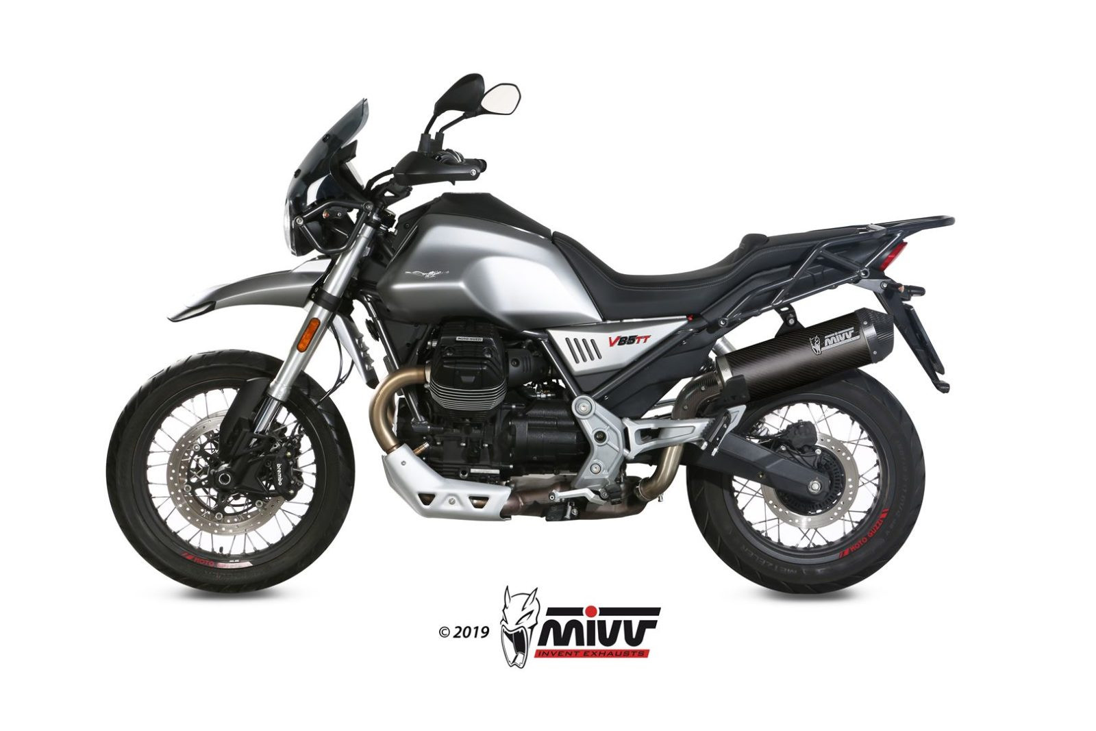 Mivv Slip-On Oval carbono con tapa carbono Moto Guzzi V85 TT 2019-25