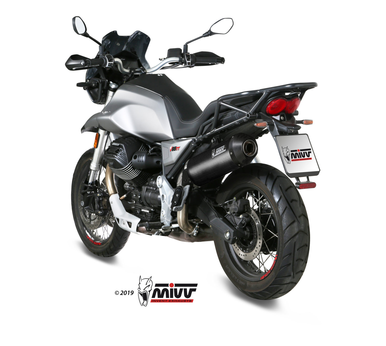 Mivv Slip-On Oval carbono con tapa carbono Moto Guzzi V85 TT 2019-25