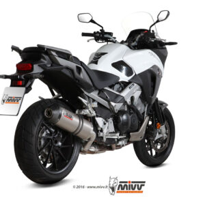 Mivv Slip-On Oval titan con tapa carbono Honda Crossrunner  2015-20