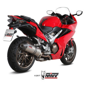 Mivv Slip-On Oval titan con tapa carbono Honda VFR 800 F 2014-20