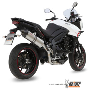 Mivv Slip-On Oval titan con tapa carbono Triumph Tiger 1050 Sport 2013-16