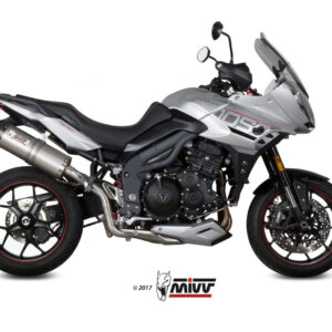 Mivv Slip-On Oval titan con tapa carbono Triumph Tiger 1050 Sport 2017-20