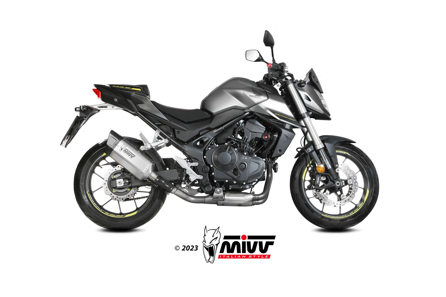 Mivv Slip-On Delta Race carbono Honda CB750 Hornet 2023-25