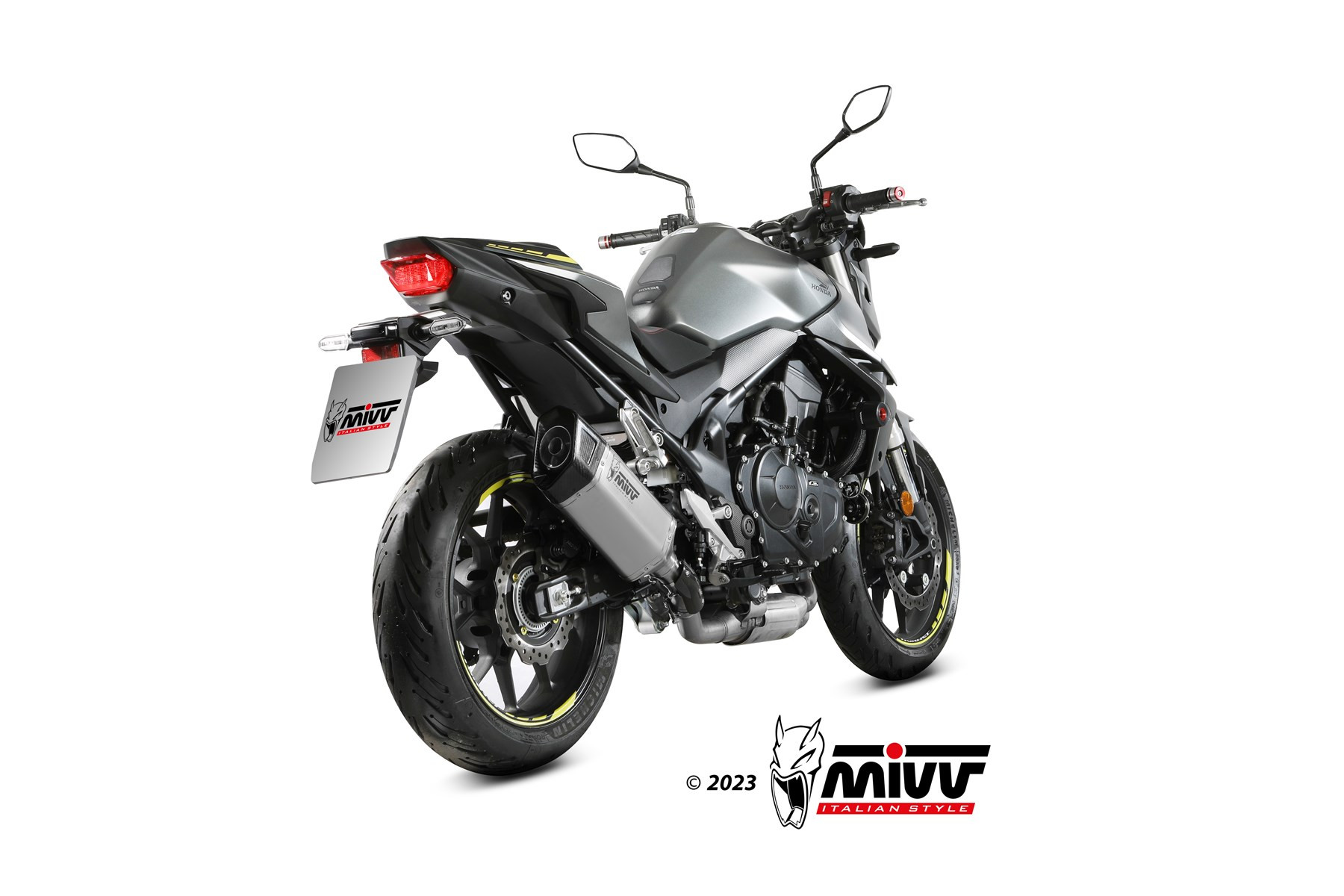 Mivv Slip-On Delta Race carbono Honda CB750 Hornet 2023-25
