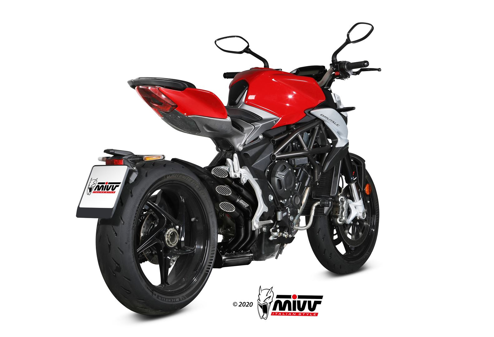 Mivv 2 Slip-On Suono black con tapa carbono Yamaha YZF 1000 R1 2009-14