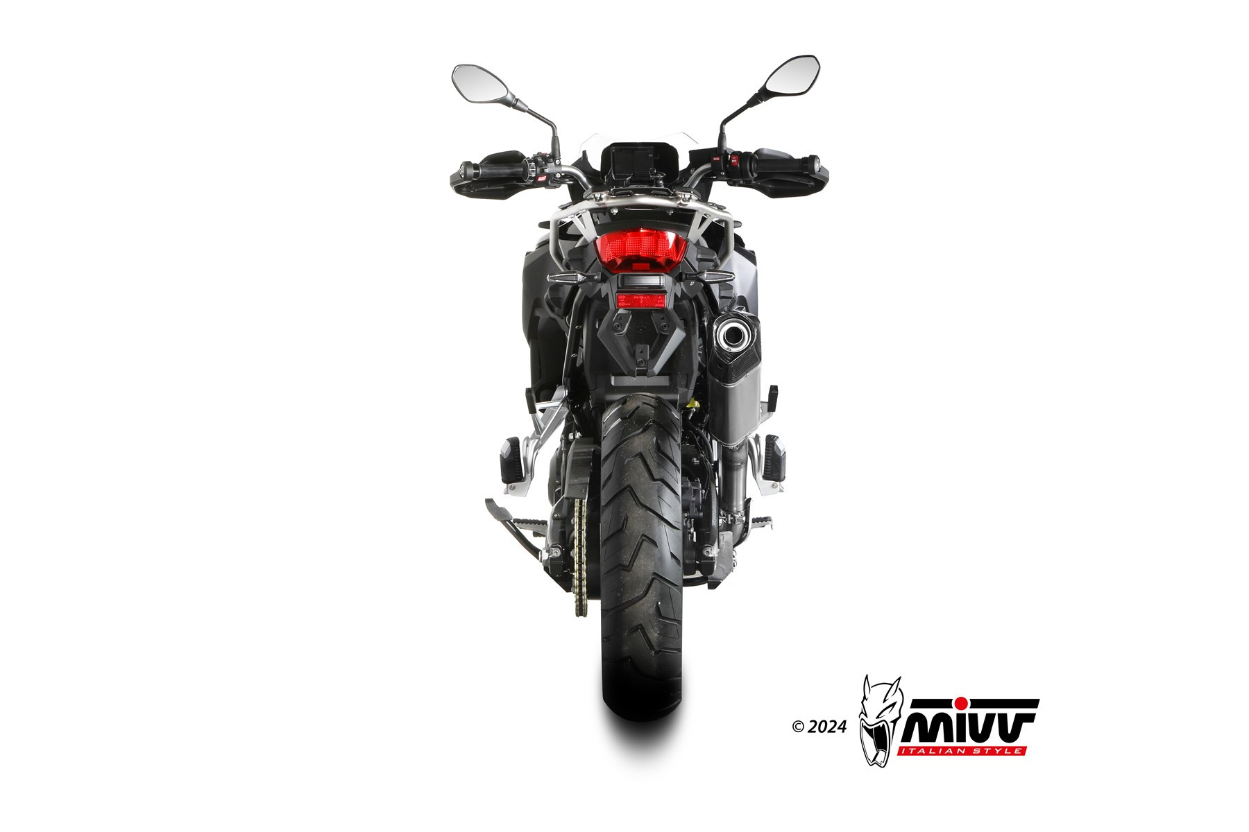Mivv Slip-On Speed edge St. Steel con tapa carbono BMW F 800 GS 2024-25