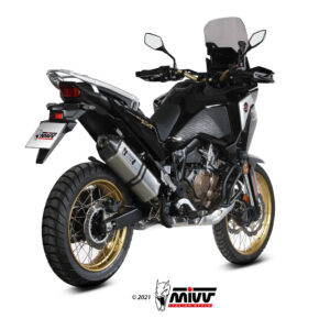 Mivv Slip-On Speed edge St. Steel con tapa carbono Honda CRF 1100 L Africa Twin 2020-25