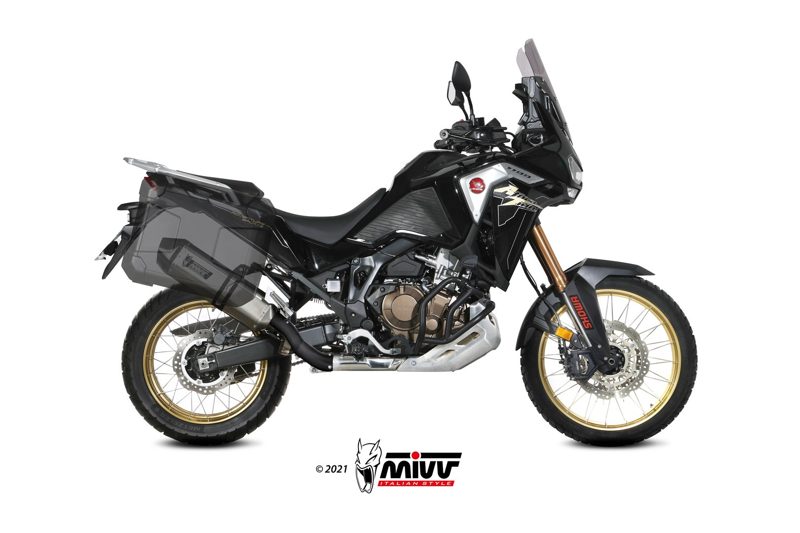 Mivv Slip-On Speed edge St. Steel con tapa carbono Honda CRF 1100 L Africa Twin 2020-25