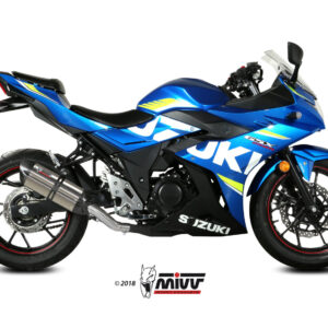 Mivv 2 Slip-On Speed edge St. Steel con tapa carbono Suzuki GSX-R 1300 Hayabusa 2008-17