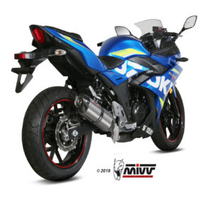 Mivv 2 Slip-On Speed edge St. Steel con tapa carbono Suzuki GSX-R 1300 Hayabusa 2008-17
