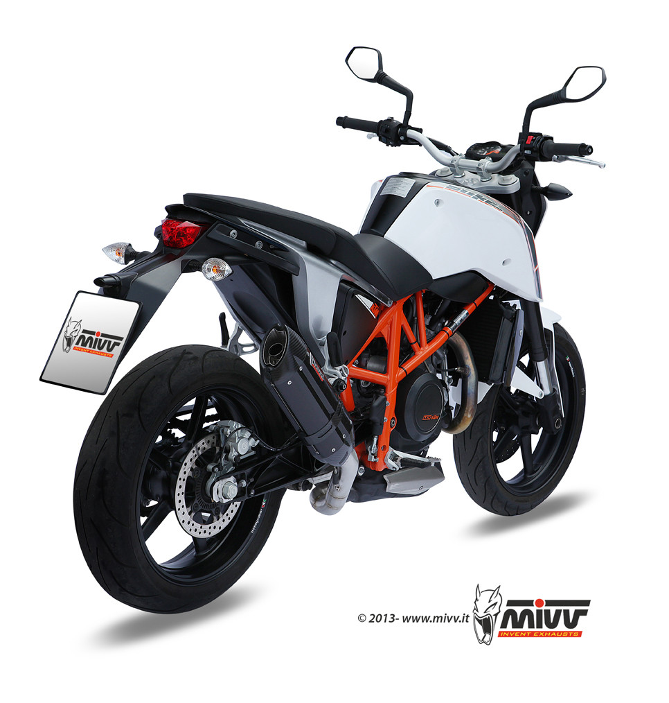 Mivv Slip-On Suono black con tapa carbono KTM 690 Duke 2012-18