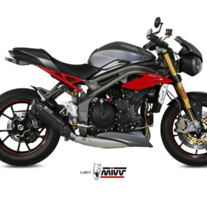 Mivv Slip-On Suono black con tapa carbono Triumph Speed Triple 2016-17