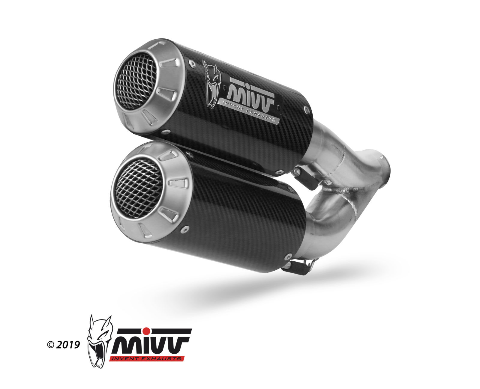 Mivv 2 Slip-On Mk3 carbono Ducati Monster 821 2018-20 / Monster 1200 2017-21