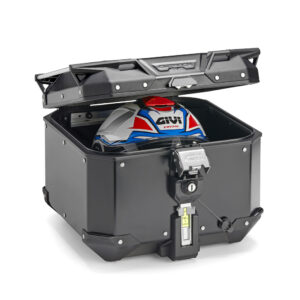 Maleta para moto MONOKEY® TREKKER OUTBACK EVO de aluminio acabado negro, 42 L. - OBKEV42B