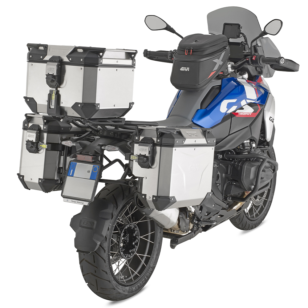 Maleta para moto MONOKEY® TREKKER OUTBACK EVO de aluminio natural, 42 L. - OBKEV42A