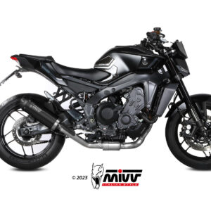 Mivv Full system 3x1 AK-1 Black con tapa de carbono Yamaha MT-09 / SP / FZ-09 2024-25 / R9 2024-25