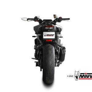 Mivv Full system 3x1 AK-1 Black con tapa de carbono Yamaha MT-09 / SP / FZ-09 2024-25 / R9 2024-25