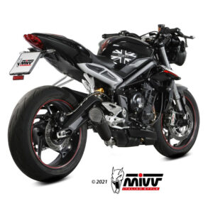 Mivv Slip-On X-M5 black Triumph Street Triple R / S / RS 2017-23
