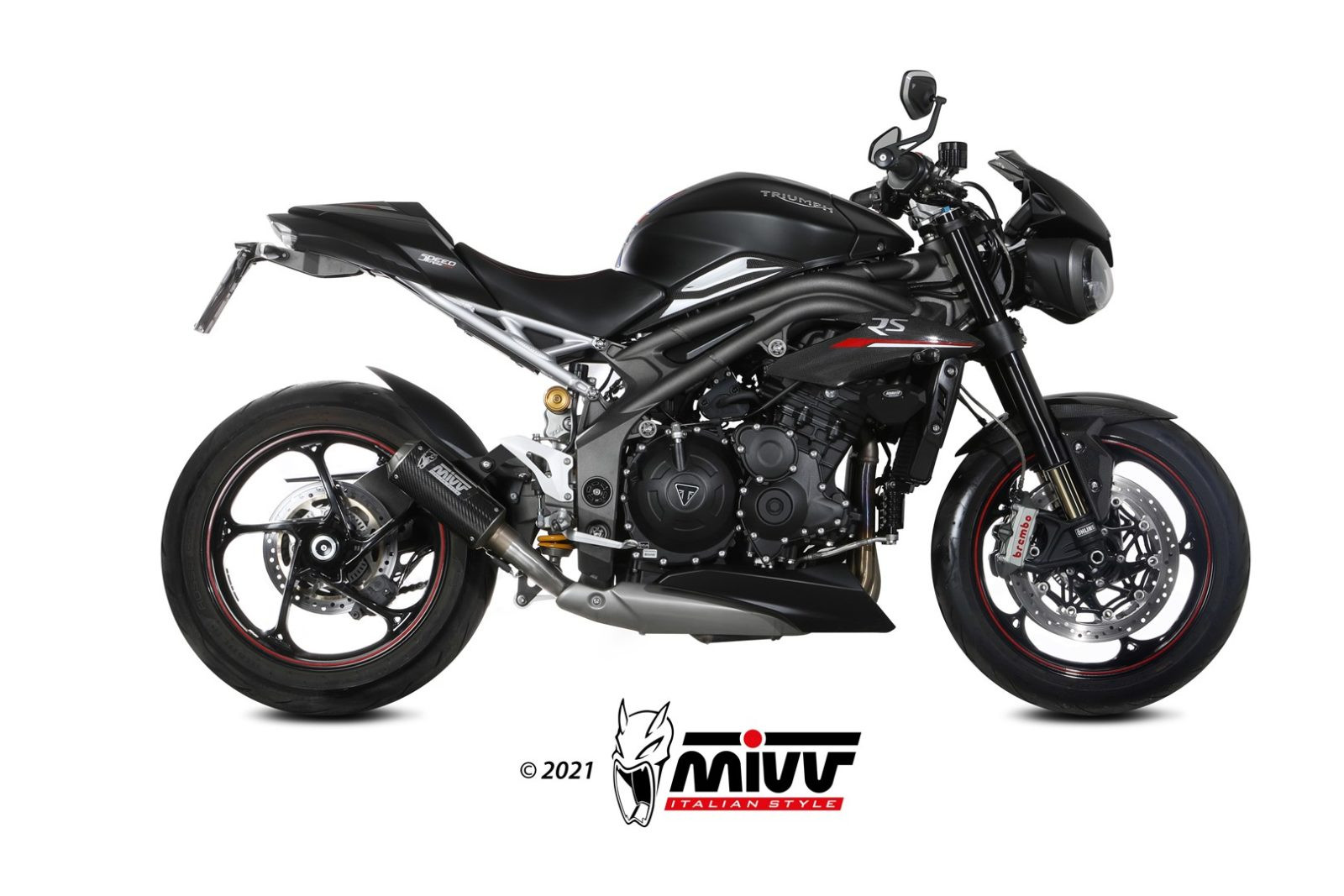 Mivv Slip-On X-M5 black Triumph Speed Triple R / S / RS 2018-20