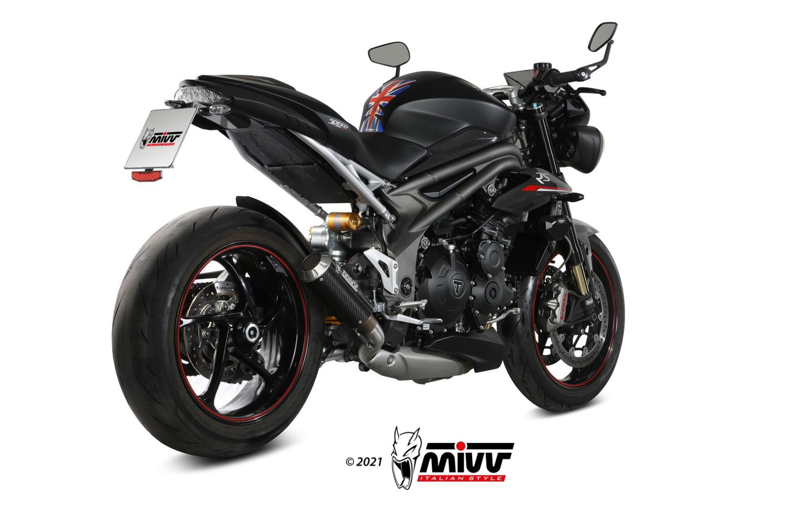 Mivv Slip-On X-M5 black Triumph Speed Triple R / S / RS 2018-20