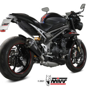 Mivv Slip-On X-M5 black Triumph Street Triple R / S / RS 2017-23