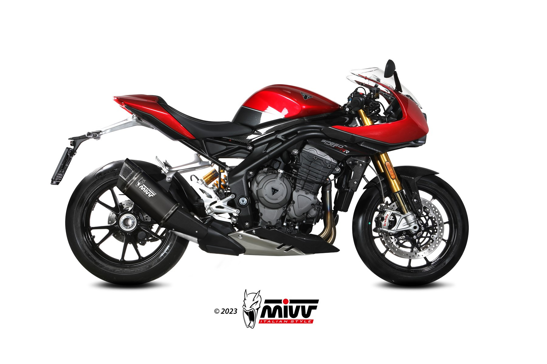 Mivv Slip-On SR-1 Black Titanium Triumph Speed Triple 1200 RR / RS 2021-24