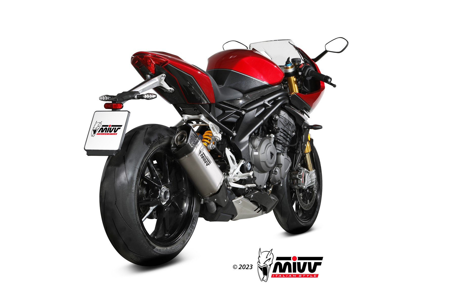 Mivv 2 Slip-On Mk3 carbono Triumph Speed Triple 1200 RR / RS 2021-24