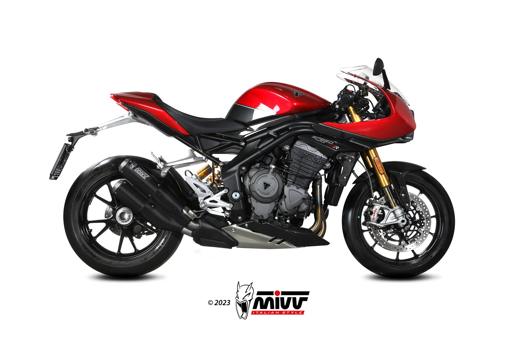 Mivv Slip-On Oval carbono con tapa carbono Honda CB 500 X 2021-25