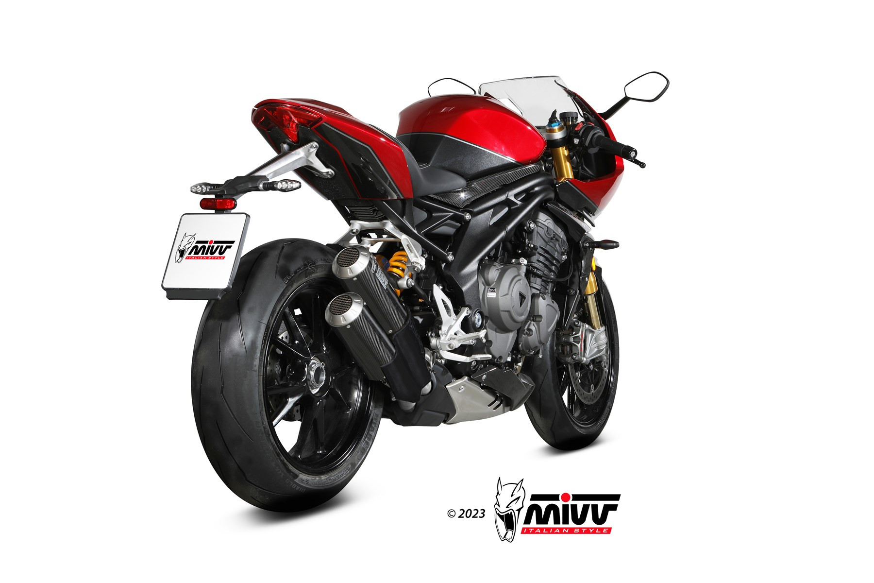 Mivv Slip-On Oval carbono con tapa carbono Honda CB 500 X 2021-25