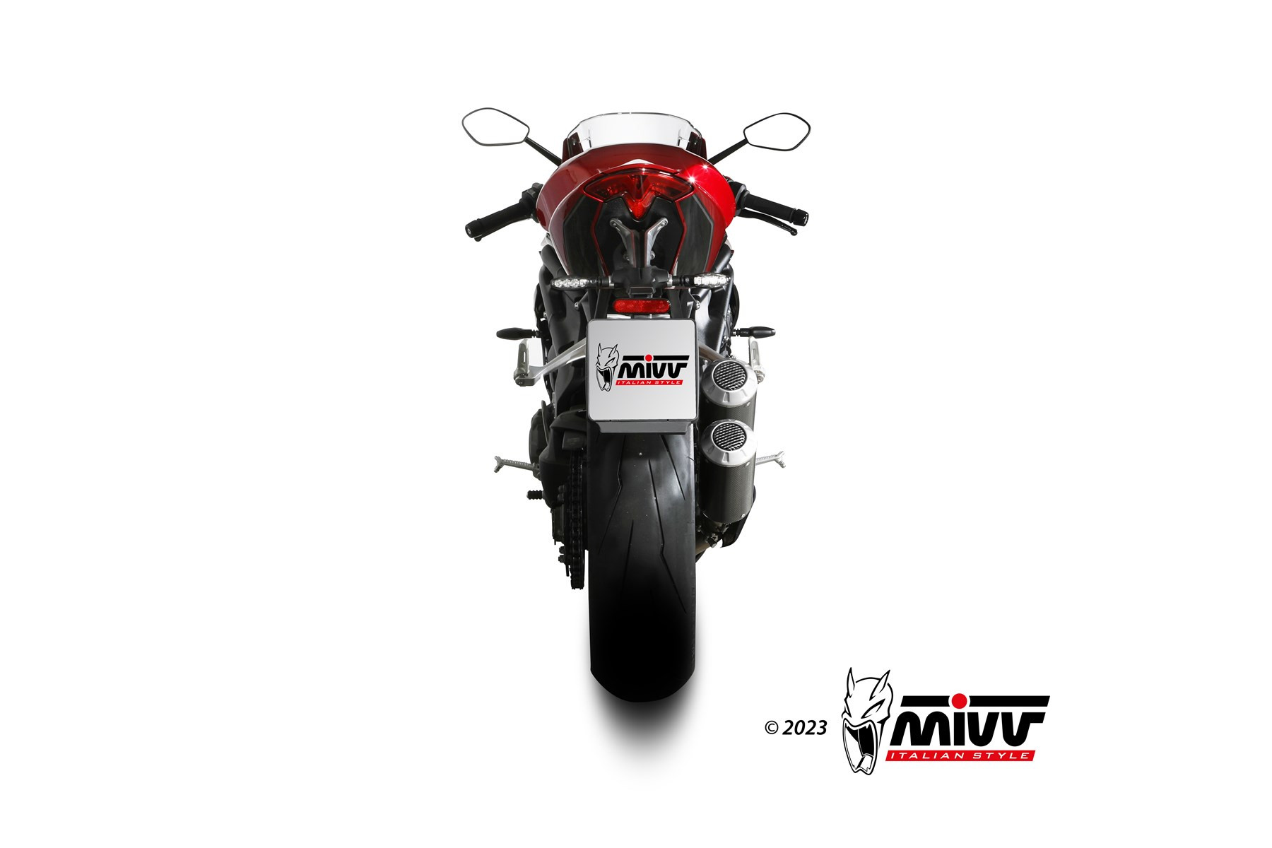 Mivv Slip-On Oval carbono con tapa carbono Honda CB 500 X 2021-25