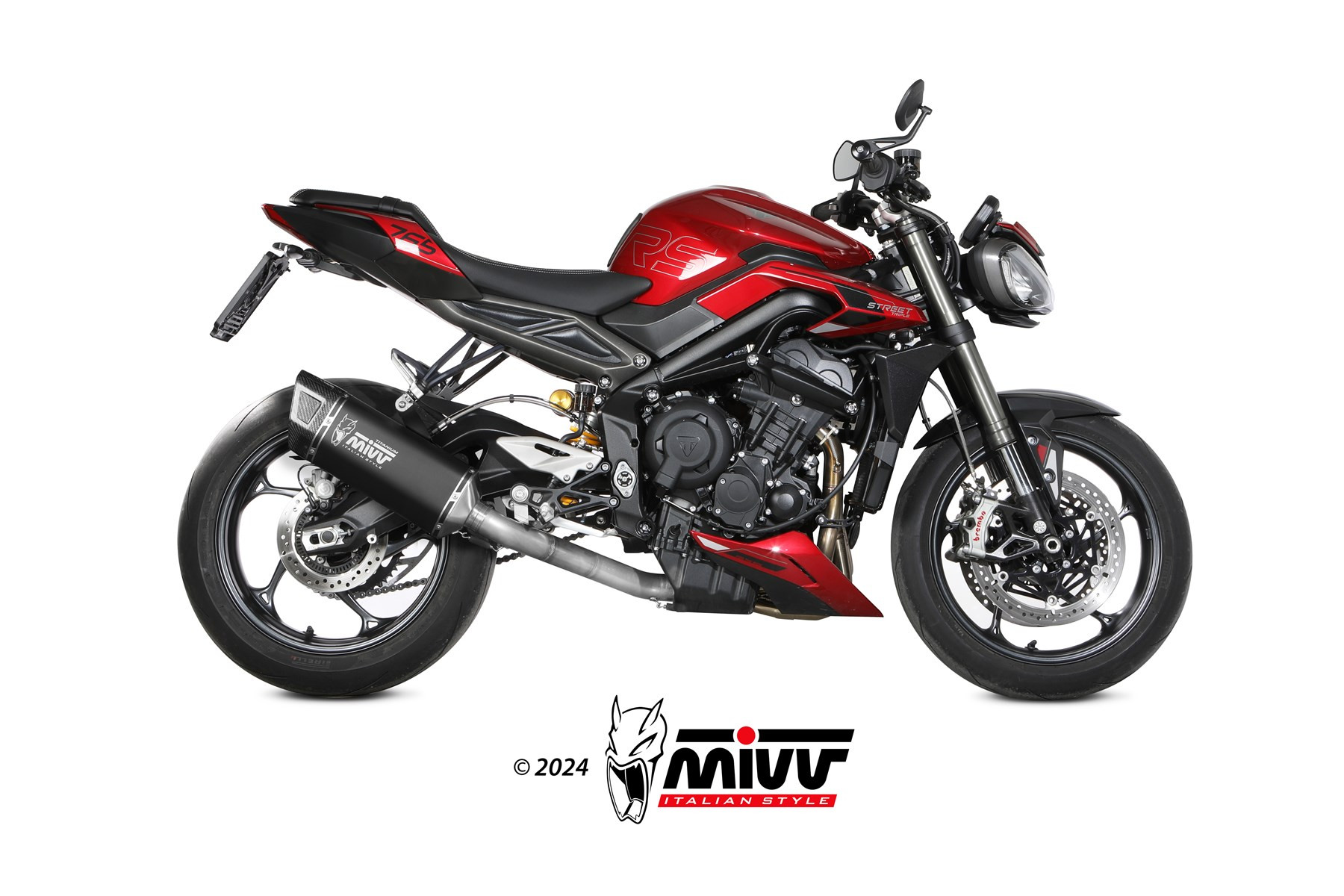 Mivv Full system 3x1 SR-1 Black Titanium Triumph Street Triple 765 R / RS 2023-25