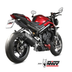 Mivv Slip-On HR-1 Black con tapa en carbono Royal Enfield HNTR 350 2022-24