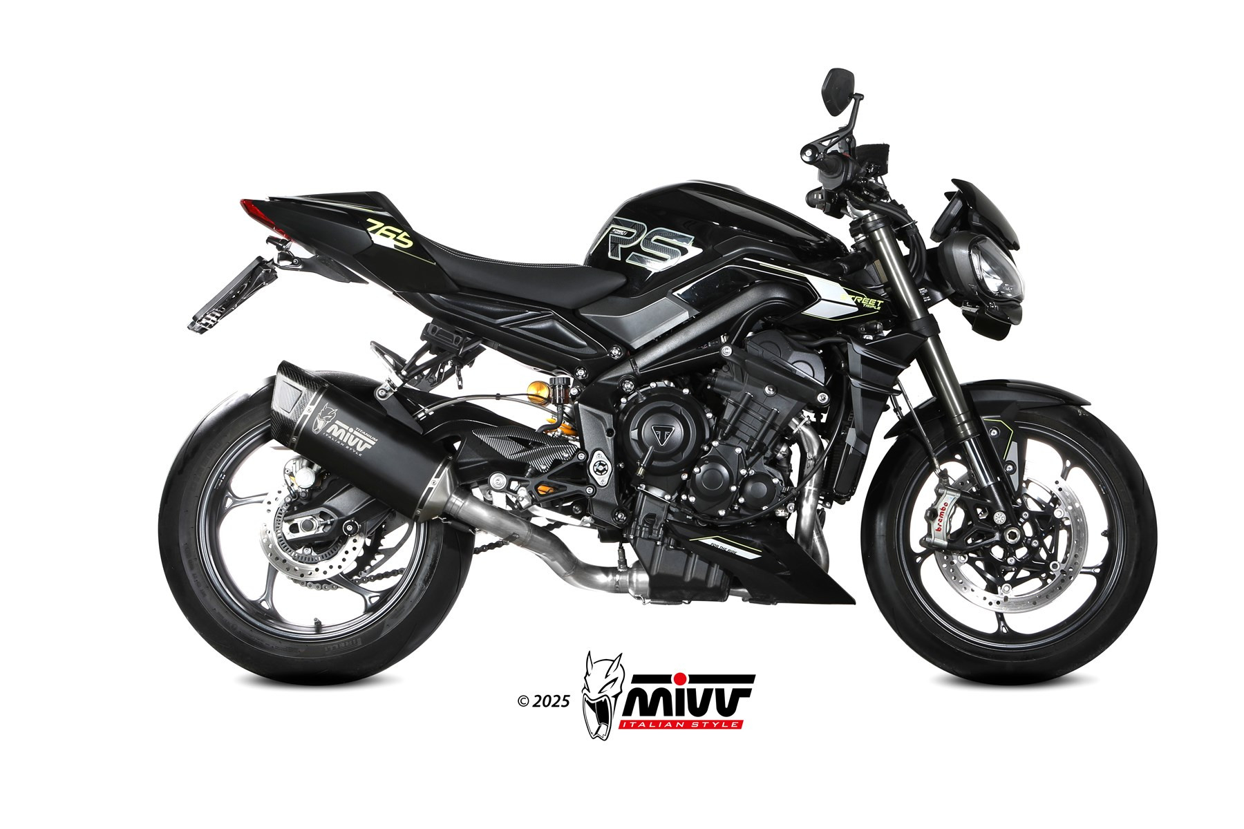 Mivv Full System 3x1 SR-1 BLACK TITANIUM TRIUMPH STREET TRIPLE 765 R / RS 2025-