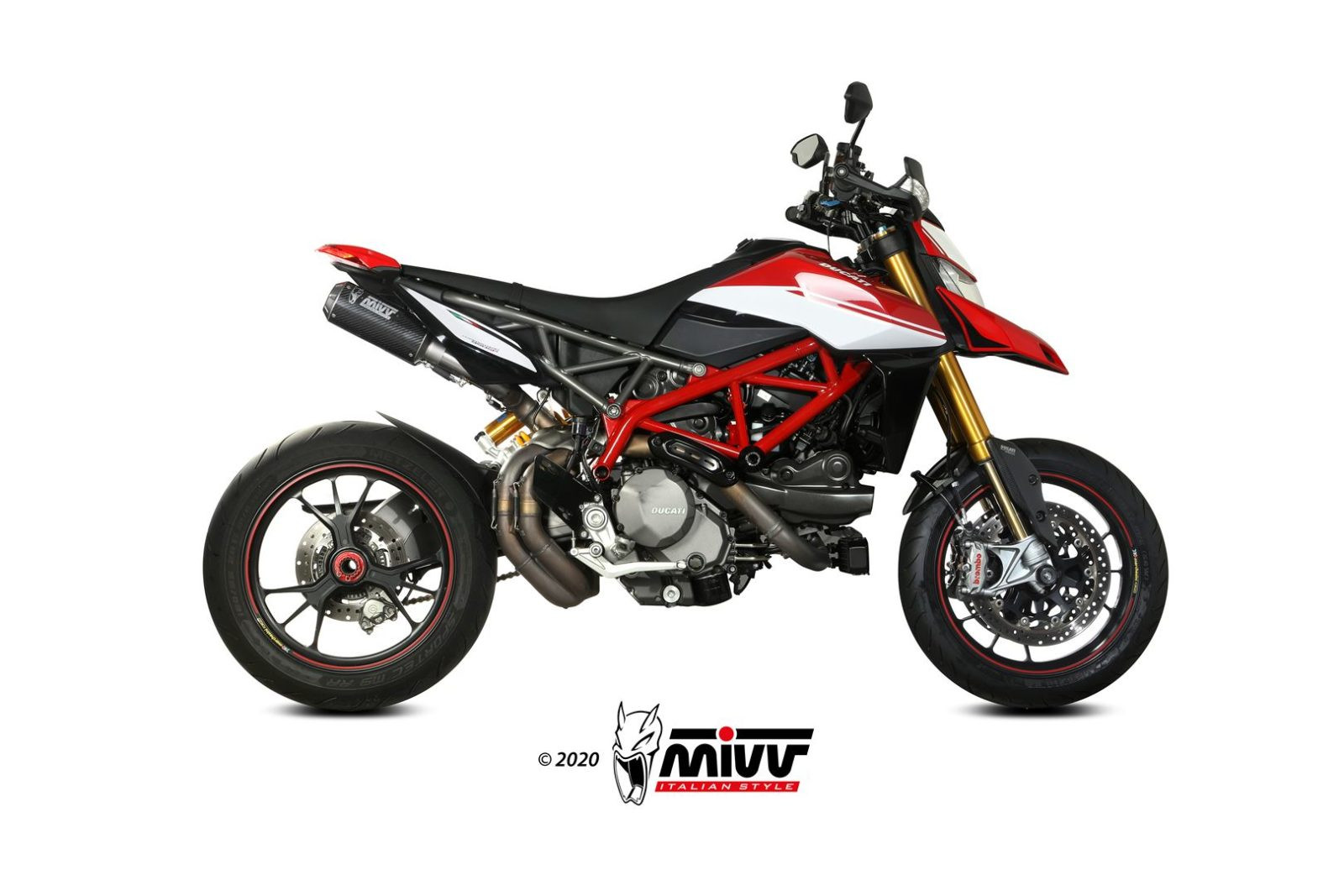 Mivv 2 Slip-On Mk3 carbono Ducati Hypermotard 950 / SP / RVE 2019-20