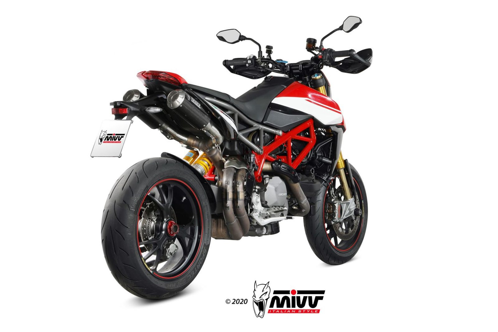 Mivv 2 Slip-On Mk3 carbono Ducati Hypermotard 950 / SP / RVE 2019-20