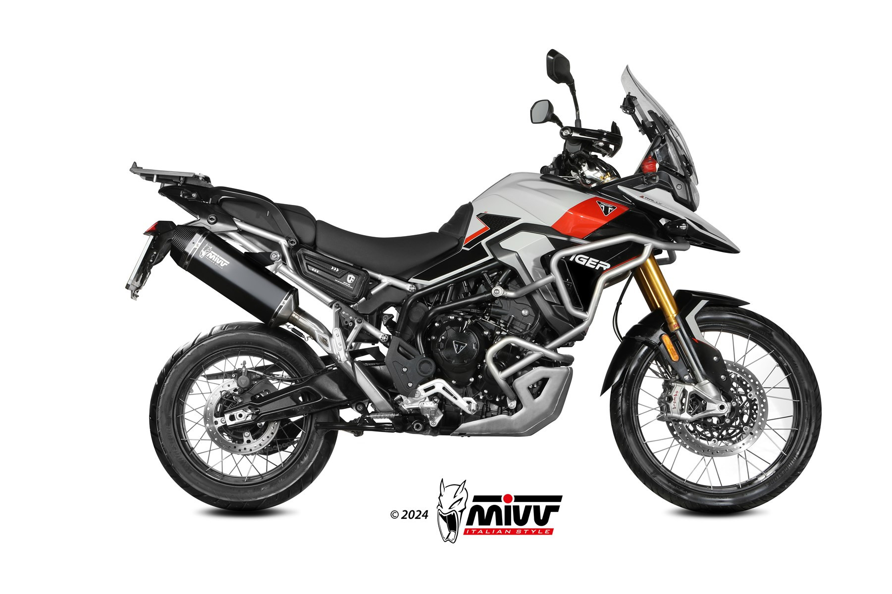 Mivv Slip-On Speed edge black Triumph Tiger 900 / GT / PRO / Rally 2024-25
