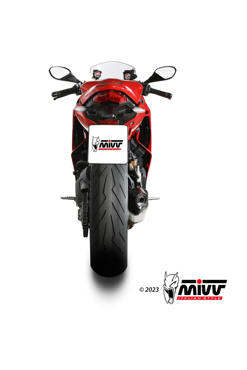 Mivv Slip-On Oval Black con tapa carbono CF Moto 650MT 2021-24