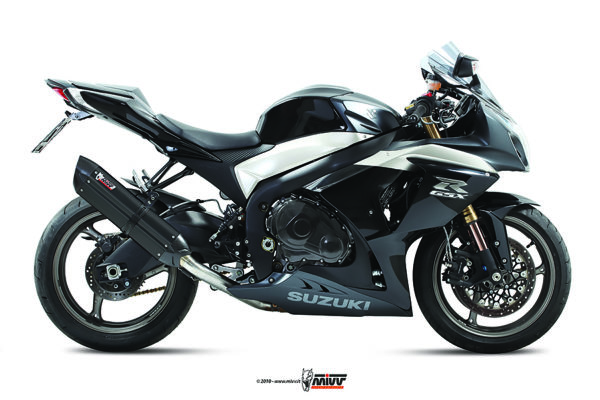 Escape Mivv 2 Slip-On Suono black con tapa carbono Suzuki GSX-R 1000 2009-11